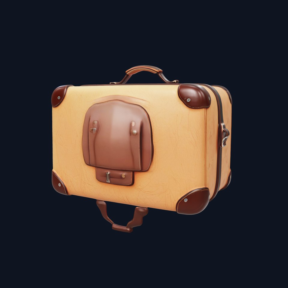 Vintage Leather Suitcase Model Pack for Rendering and Games